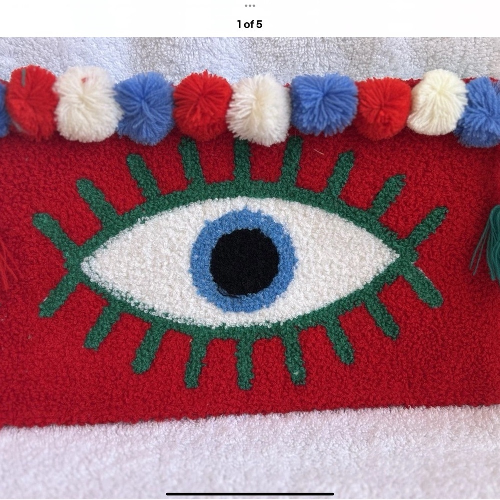 Antica Sartoria Red Colorful Eye Design Clutch NWT